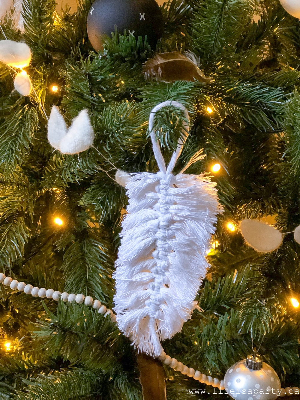 DIY Macrame Feather Ornaments