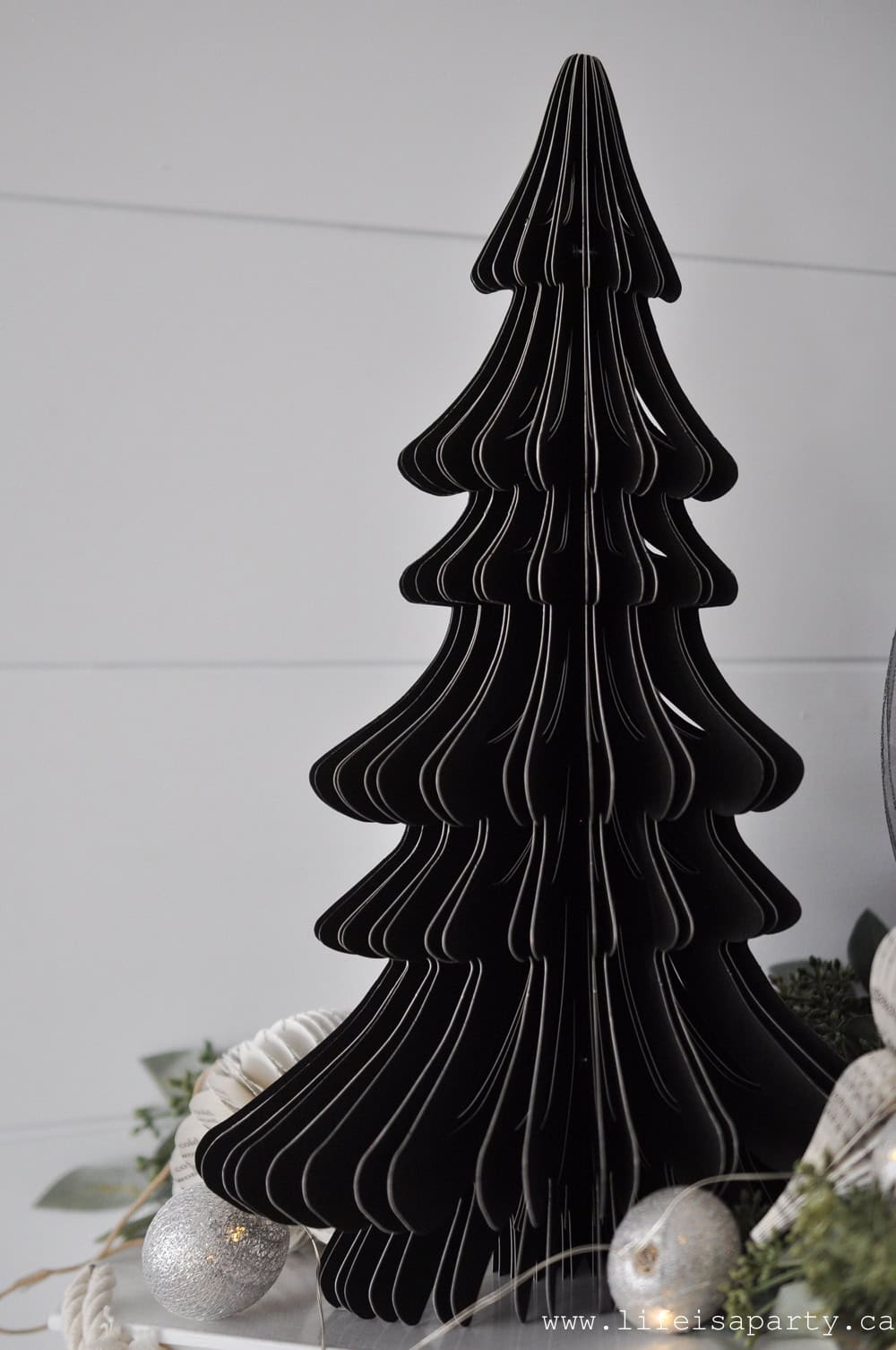 black paper Christmas tree