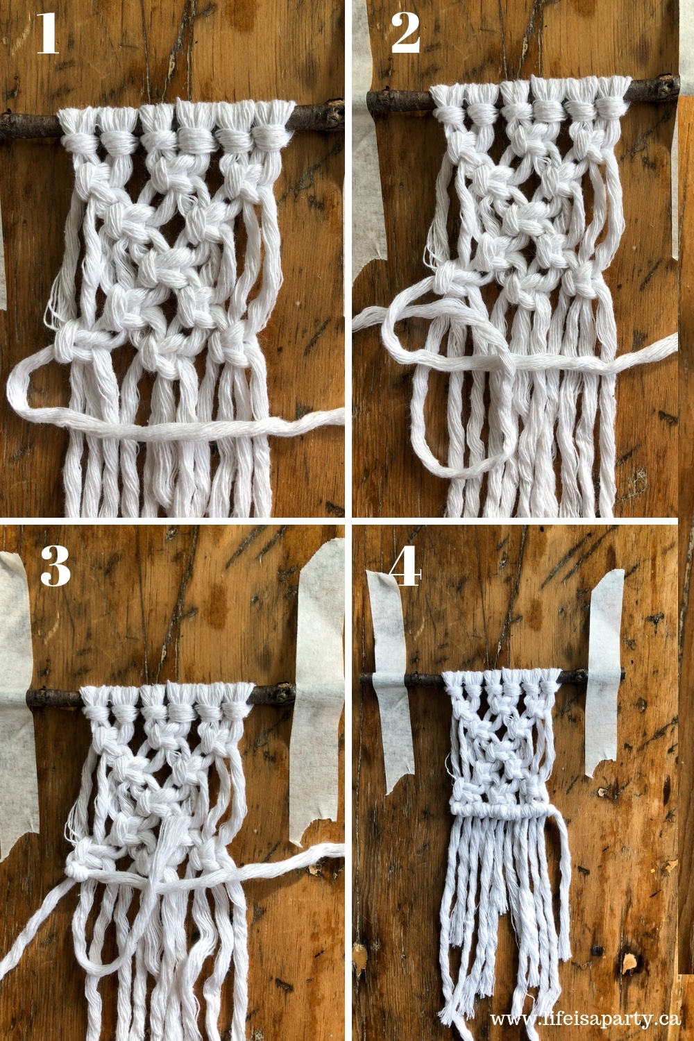 how to tie a half hitch in four steps.