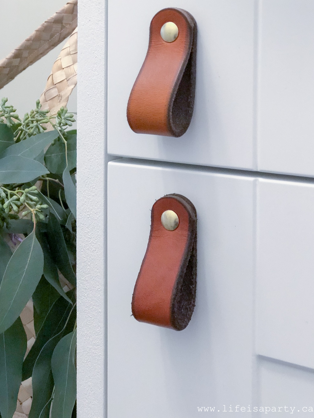 leather cabinet handles