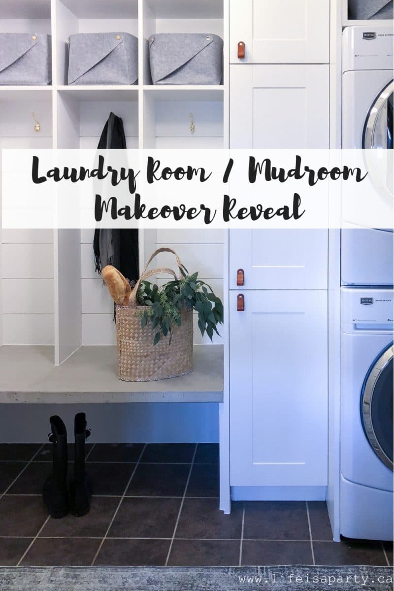 Small Laundry Room / Mudroom Makeover Reveal Life is a Party