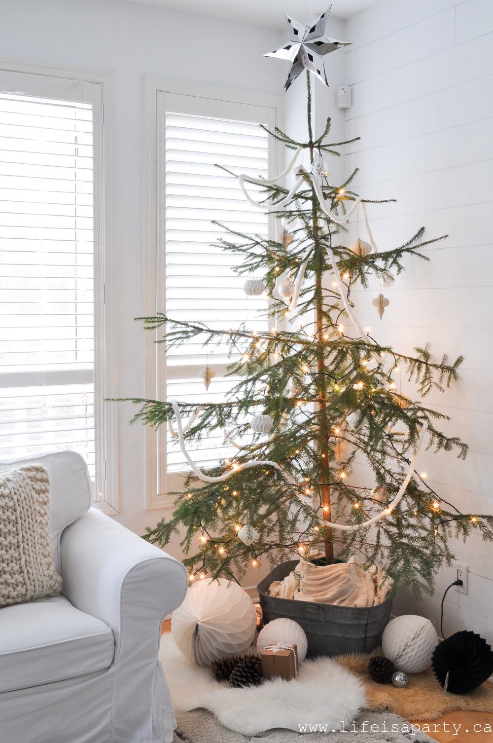 Scandinavian inspired Christmas decor tree