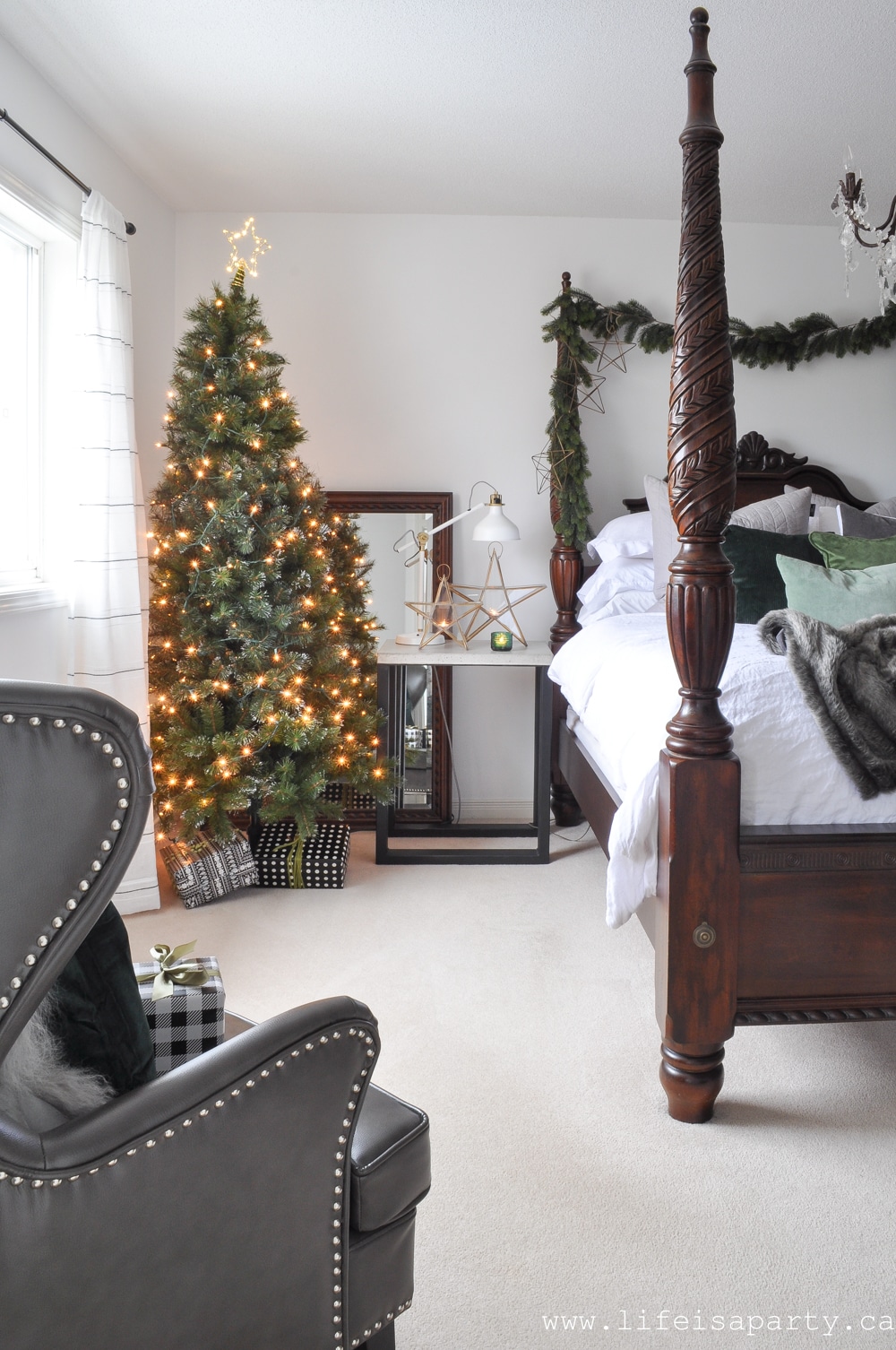 Christmas tree in bedroom