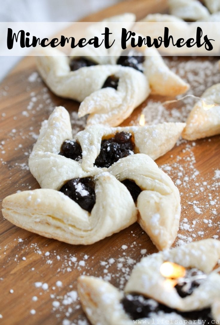 Mincemeat Pinwheels: This quick and easy recipe uses jarred mincemeat and frozen puff pastry for a delicious addition to any Christmas dessert tray.
