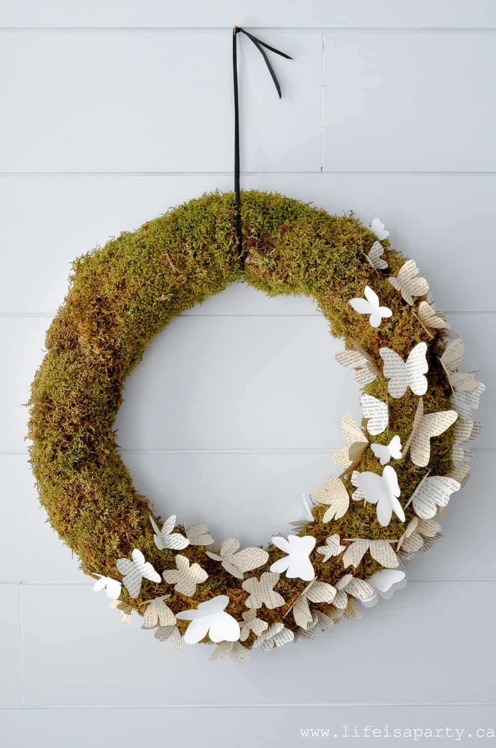 spring wreath with butterflies