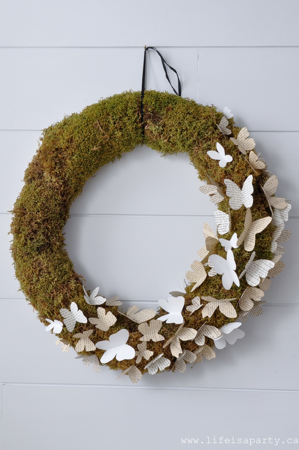 spring wreath with butterflies