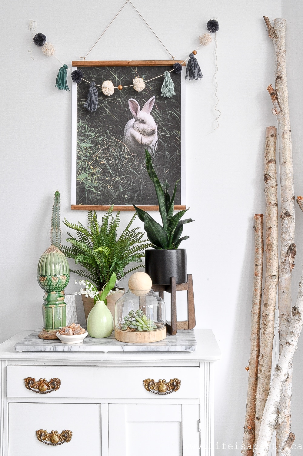 spring vignette with bunny poster