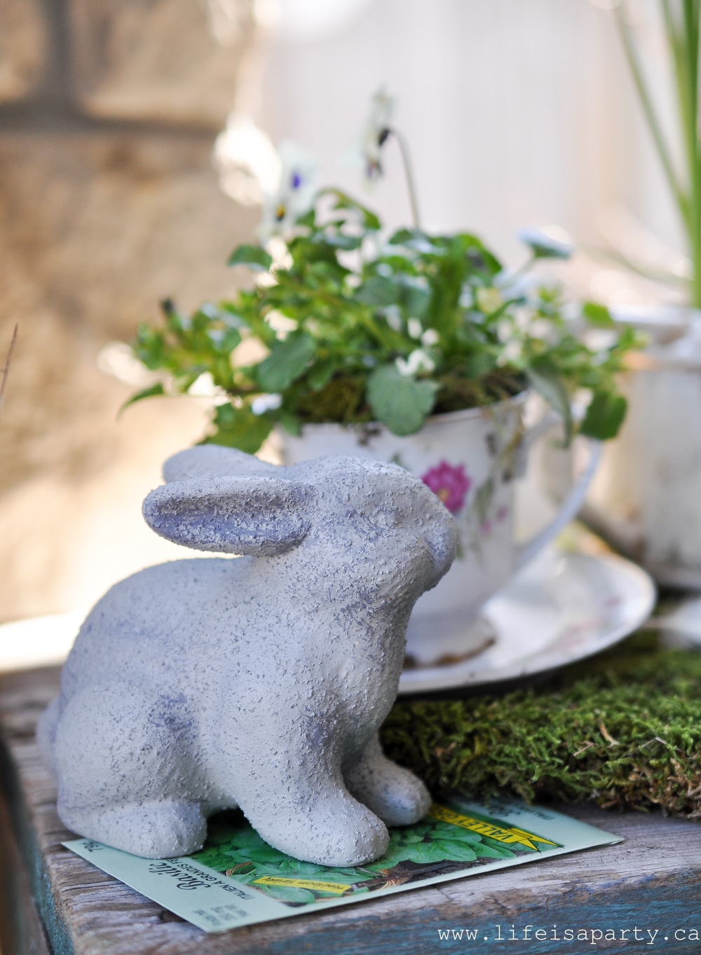 outdoor garden bunny figure