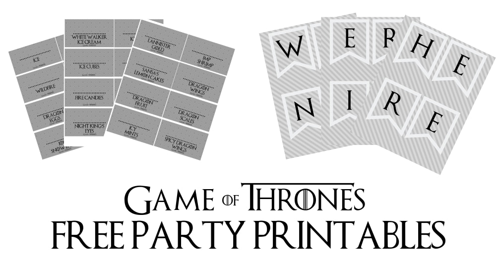 game of thrones free party printables