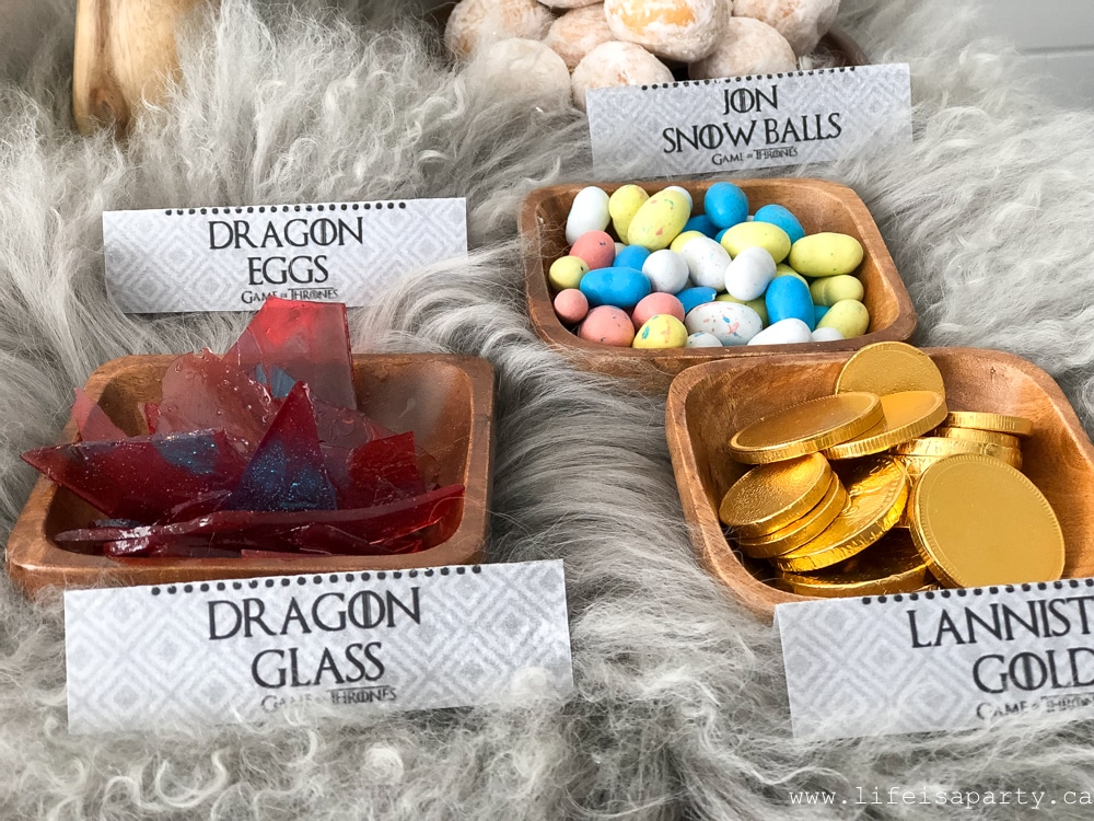 Game of Thrones Party Food free printable labels