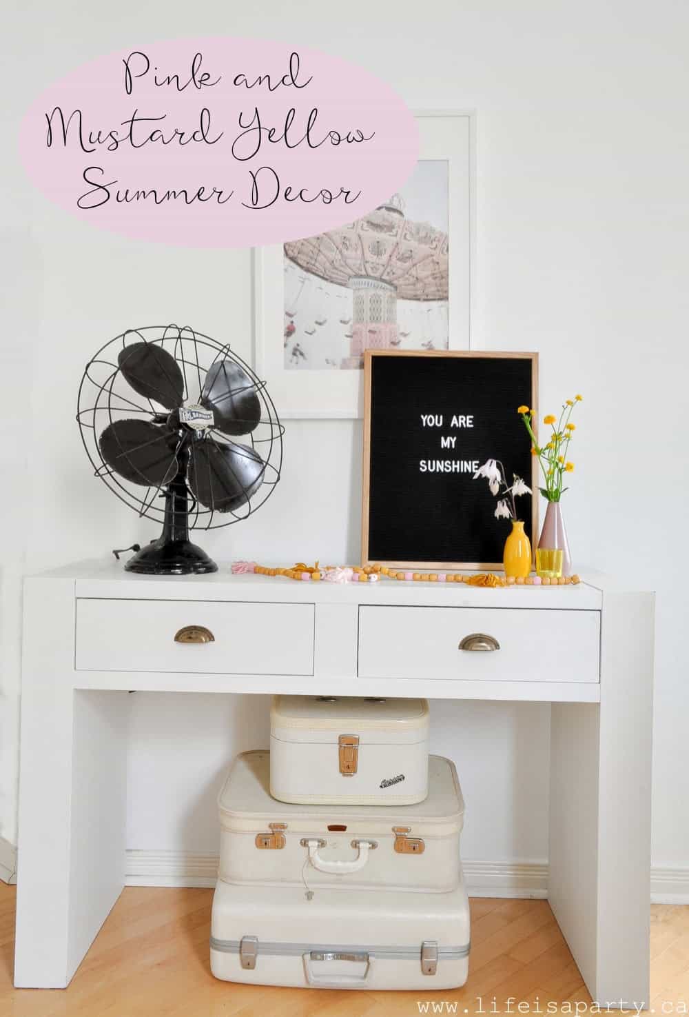 Pink and Mustard Yellow Summer Decor