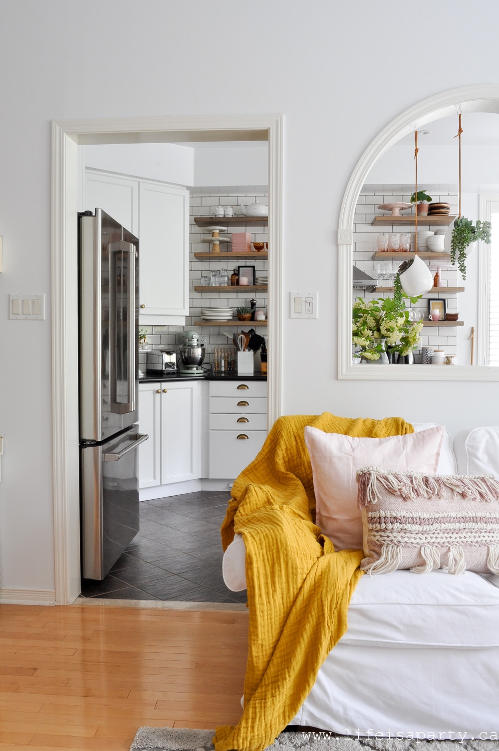 yellow and pink decor