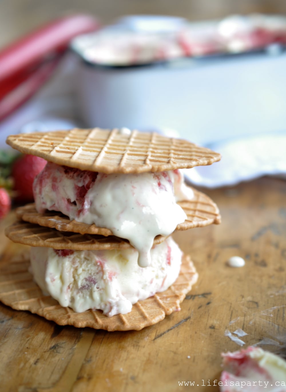 Strawberry and Rhubarb Ice Cream Recipe