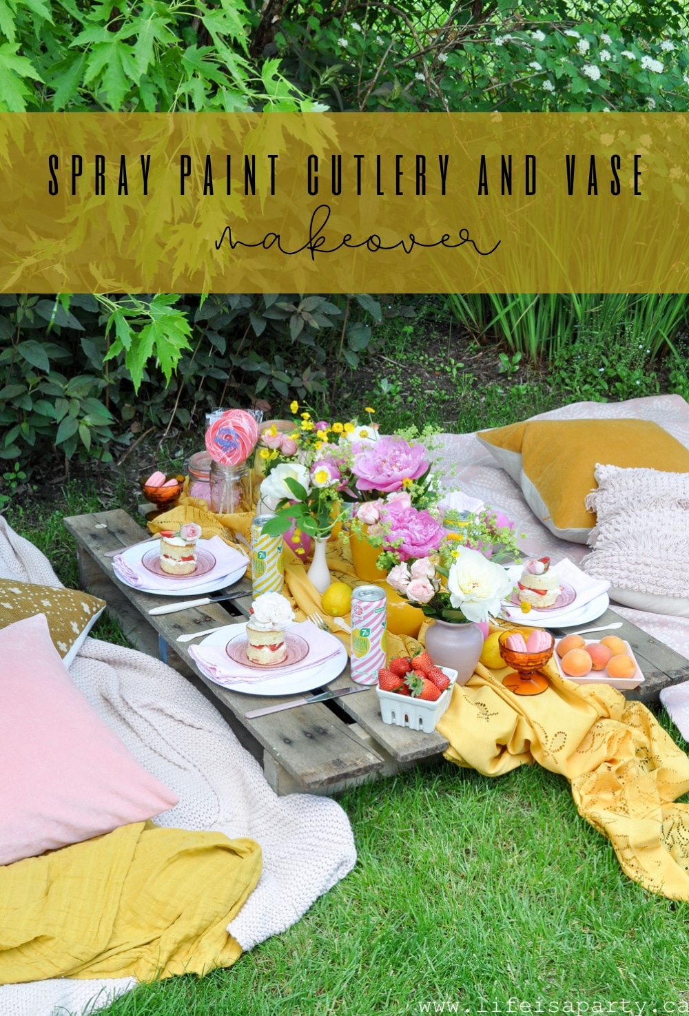 Spray Paint Cutlery and Vase Makeover: give inexpensive thrift store vases and cutlery new life with spray paint, perfect for entertaining.