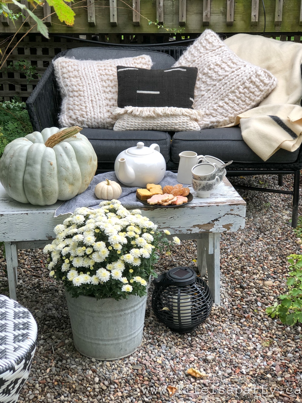 fall tea party in the garden
