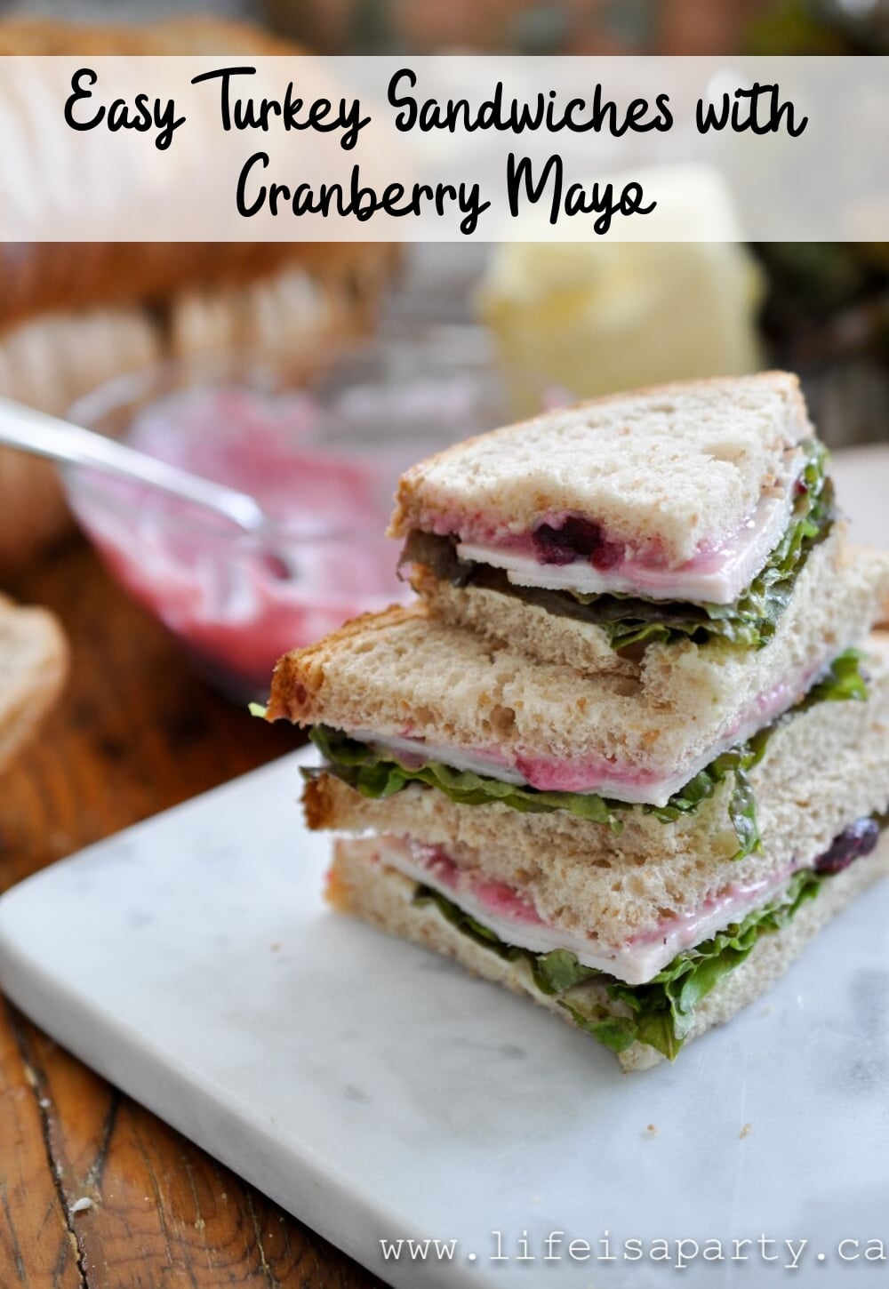 Easy Turkey Sandwiches with Cranberry Mayo