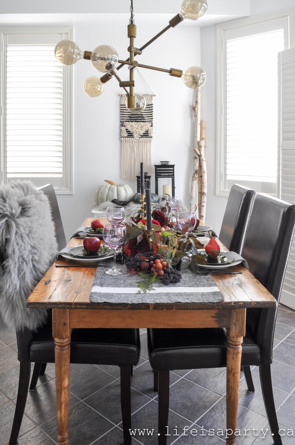 Dark and Moody Thanksgiving Table