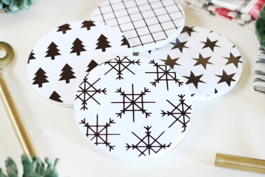 Cricut Christmas Coasters