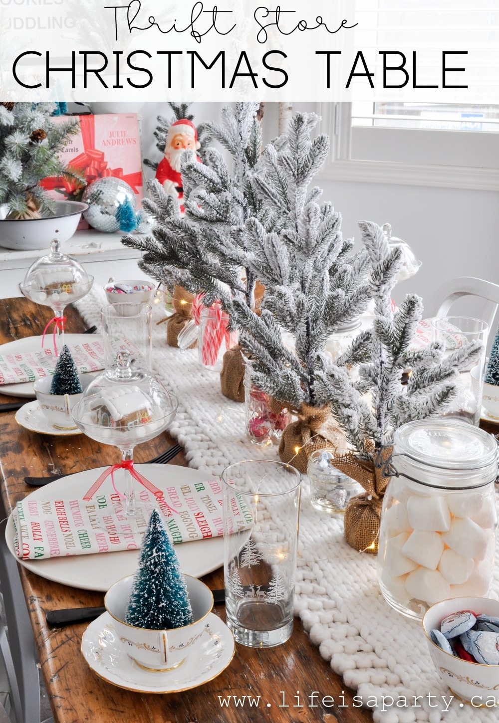 Thrift Store Christmas Table and Thrift Store Tips