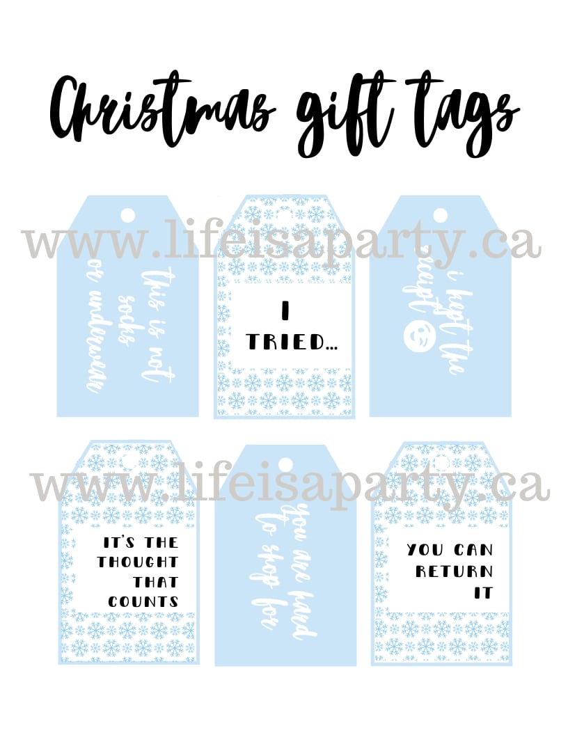 Blue Funny Christmas gift tags