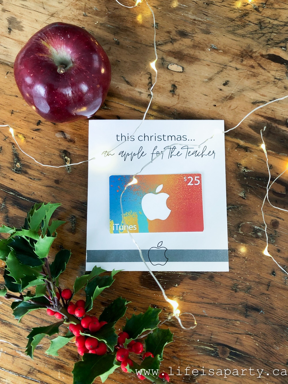 Printable Apple Christmas Gift Card Holder