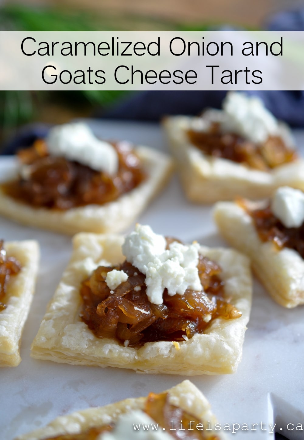 Caramelized Onion and Goats Cheese Tarts: an easy and delicious appetizer for entertaining.