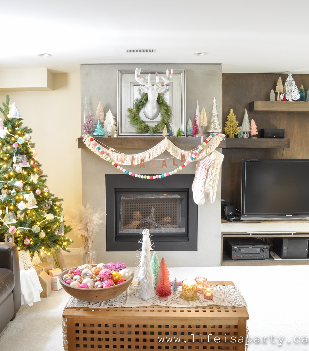 Colourful Pastel  Christmas Family Room