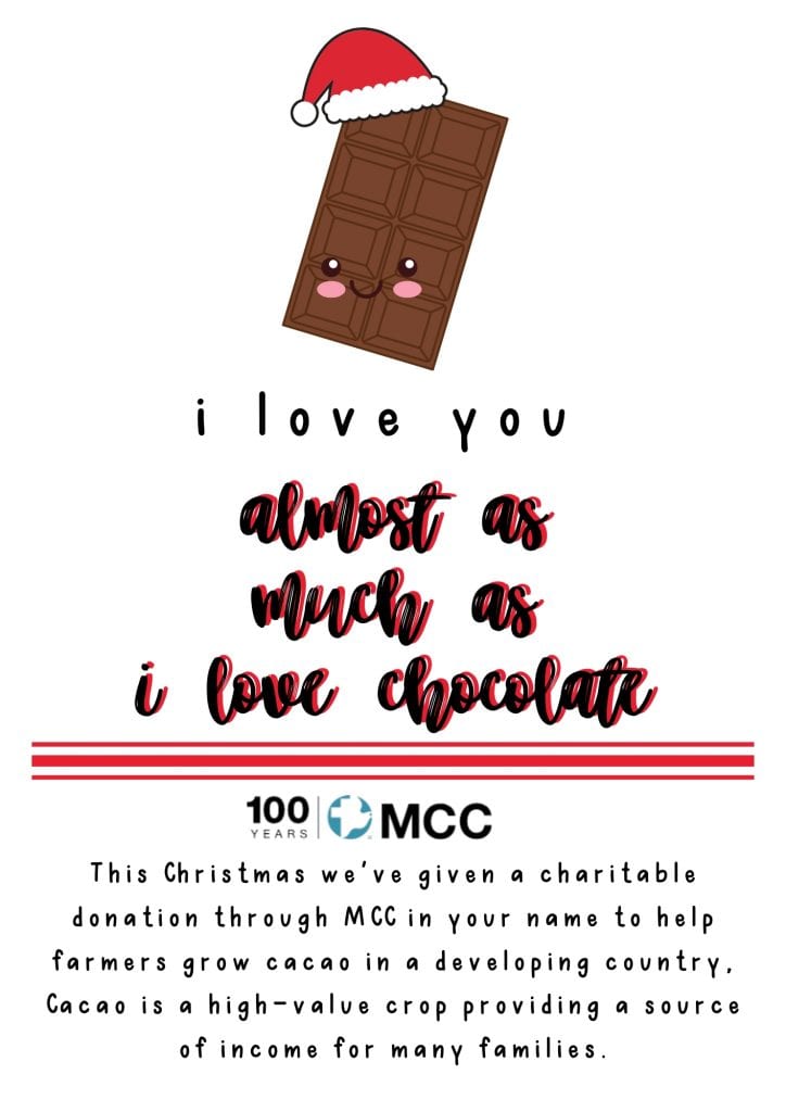 chocolate lovers gift tag printable