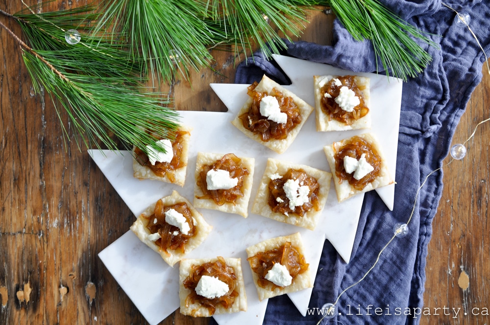 Caramelized Onion and Goats Cheese Tarts: an easy and delicious appetizer for entertaining.
