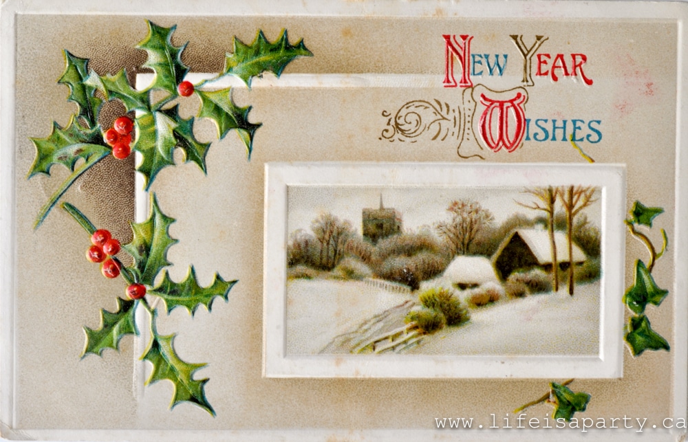 Vintage New Years Cards: enjoy these eight free printable vintage New Years cards -just download and print. Post marked 1911 -1917.