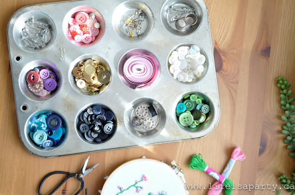 organising sewing supplies