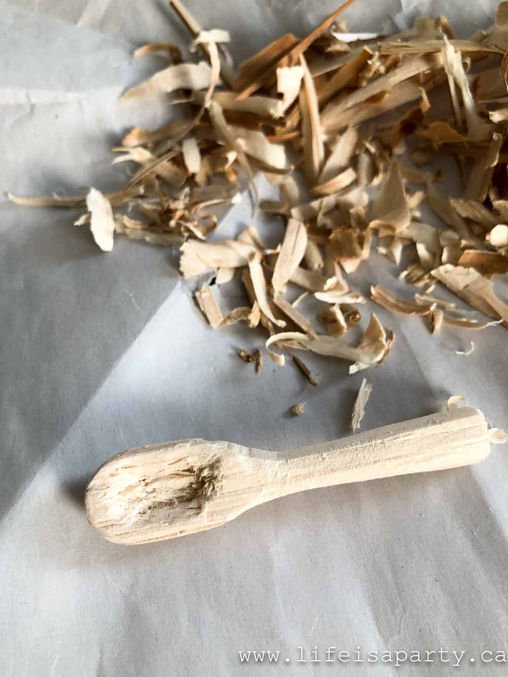how to make a miniature wood spoon whittle project