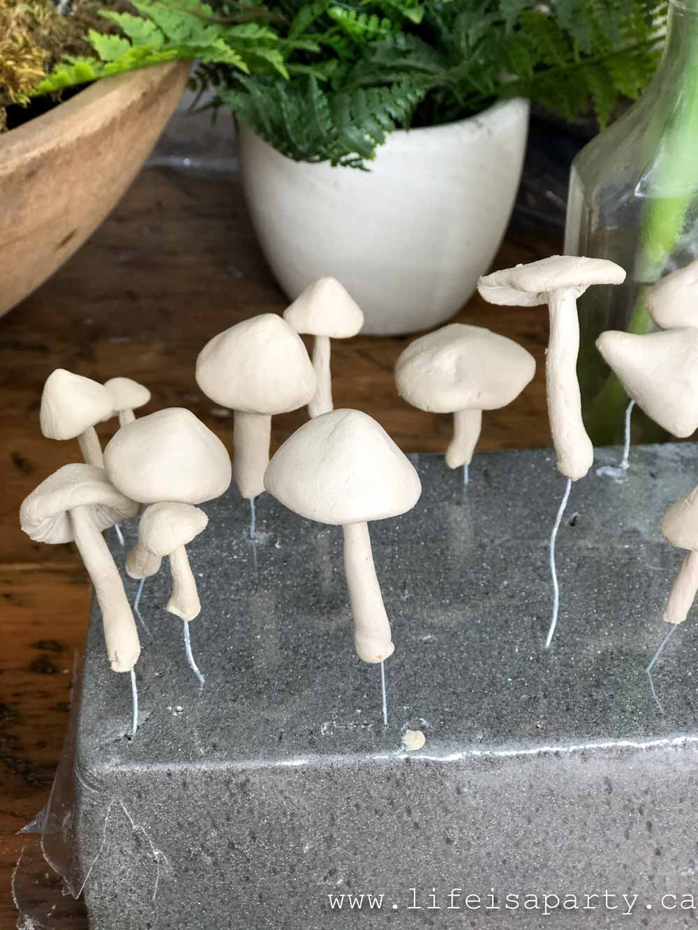 Air dry clay mushrooms