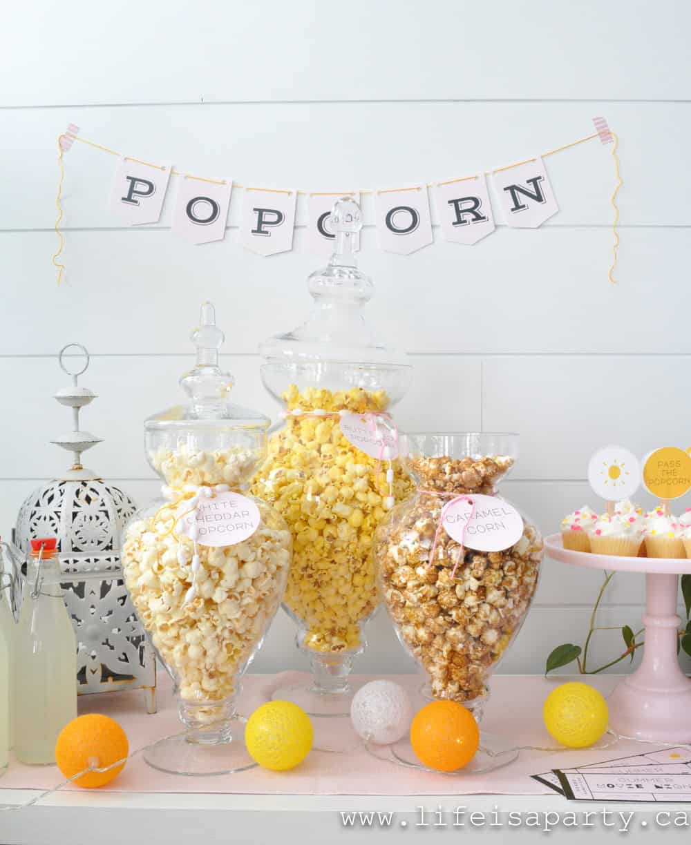 movie night popcorn buffet