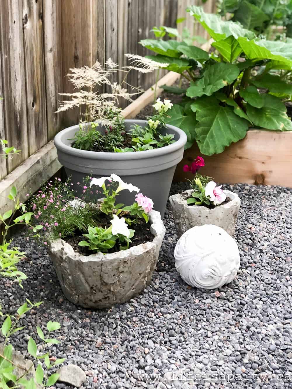 collection of garden pots