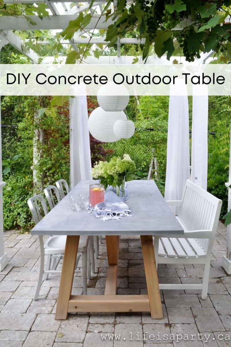 DIY Concrete Outdoor Table Life is a Party