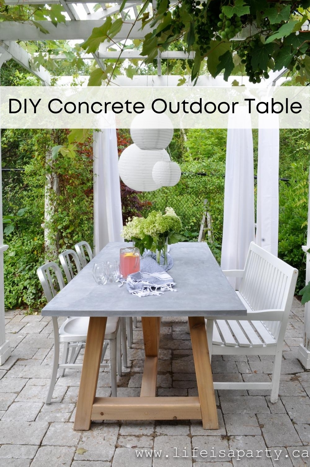 DIY outdoor concrete table