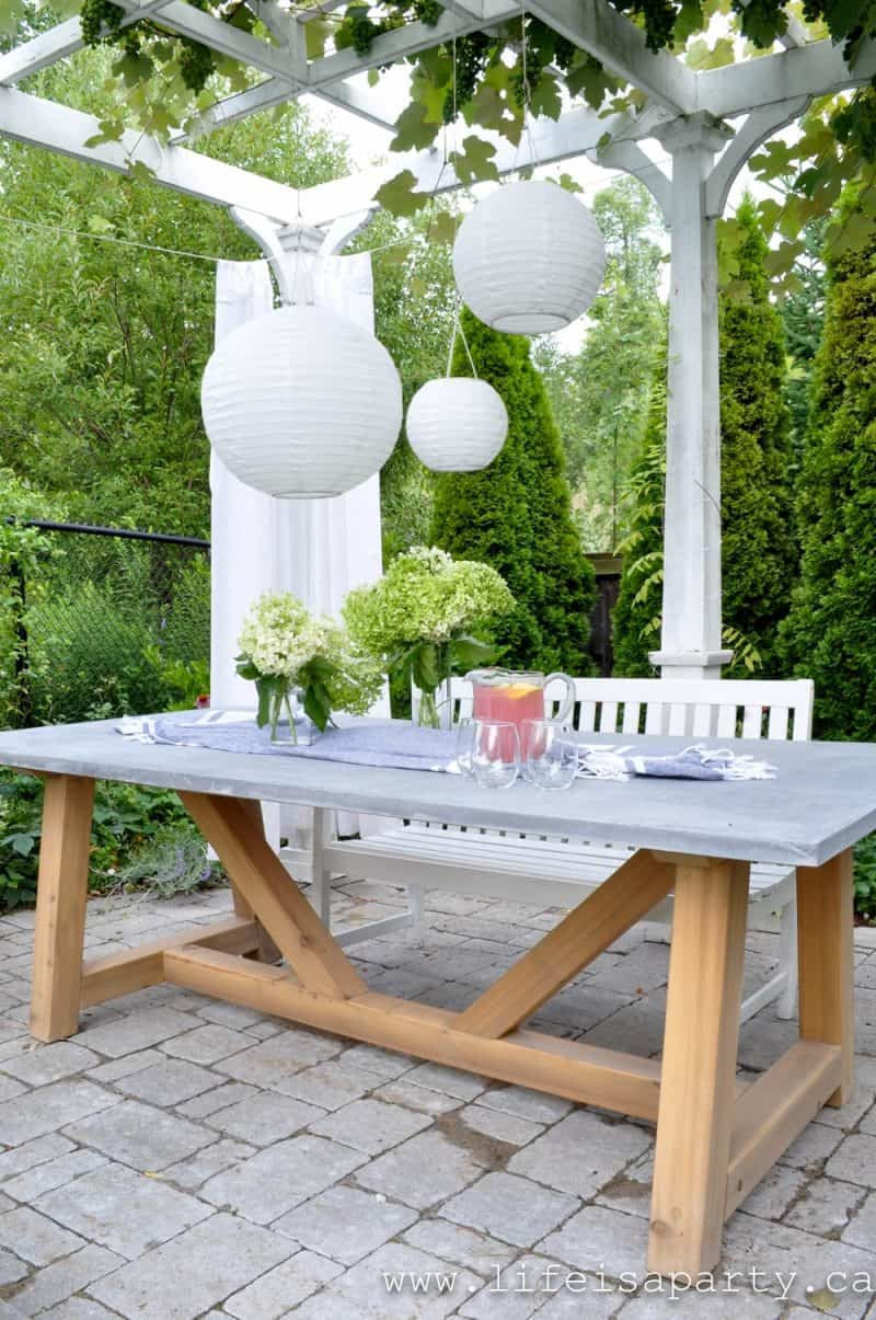 DIY Concrete Outdoor Table - Life is a Party