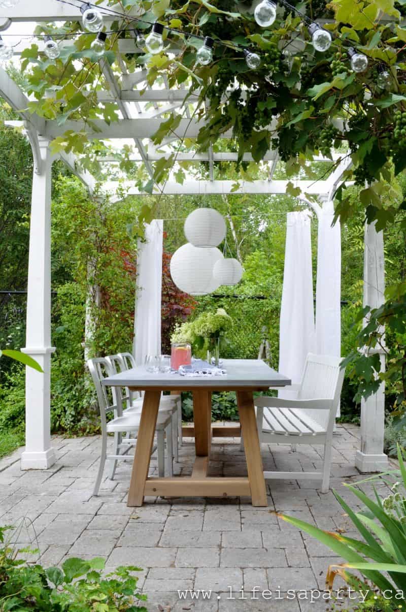 Image showcasing DIY Concrete Outdoor Table - Life is a Party