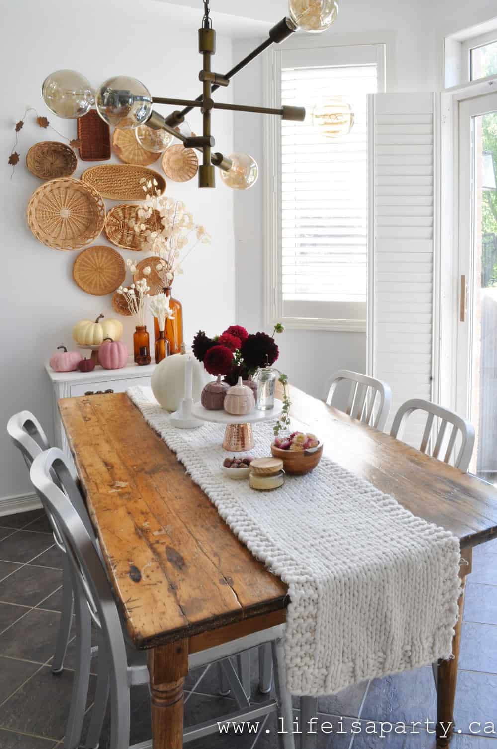 pink fall decor