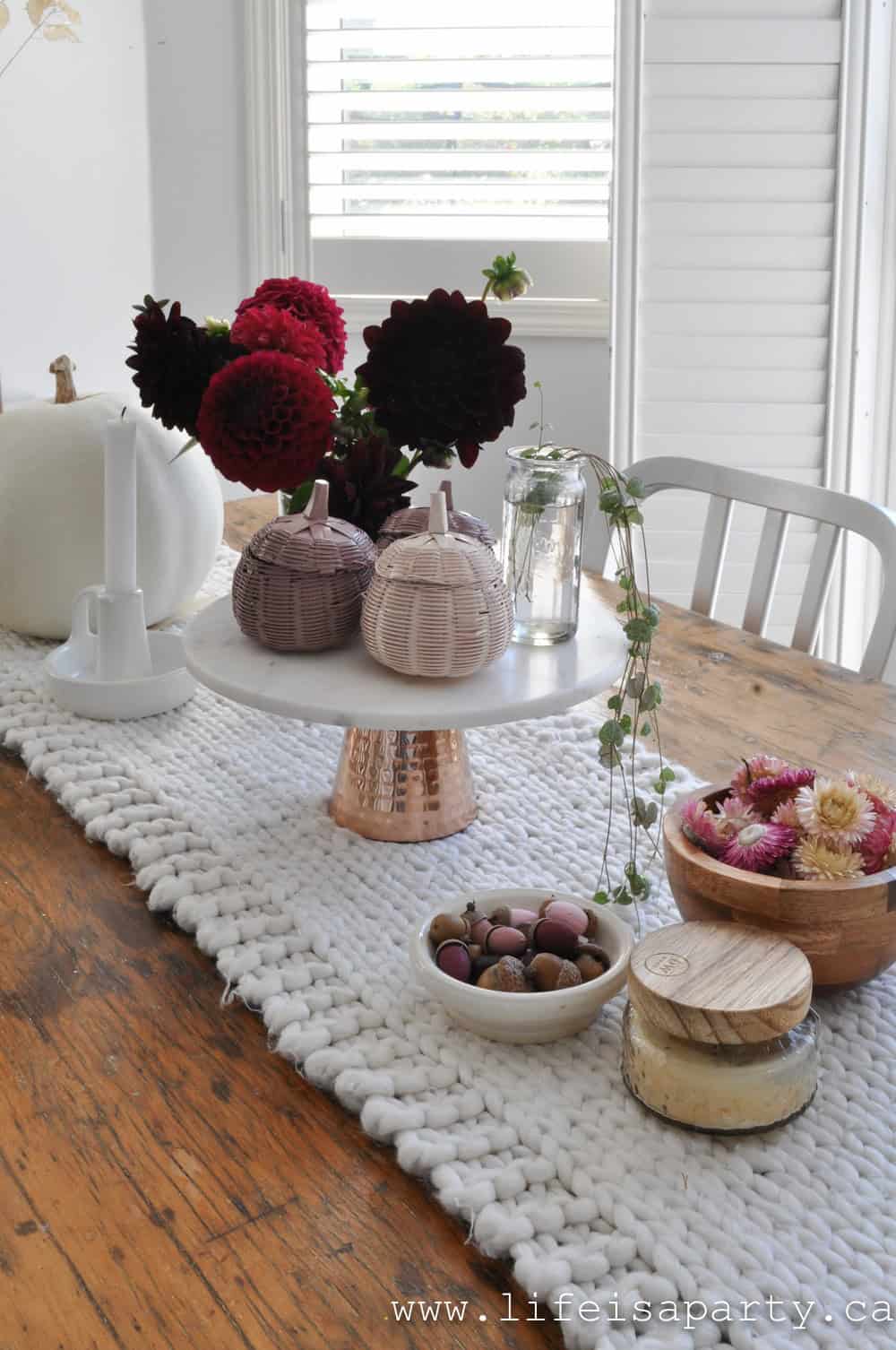 pink fall decor