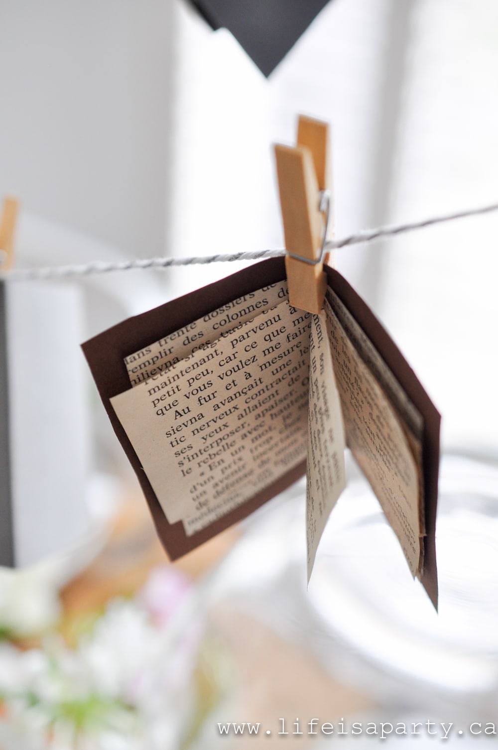mini book garland party decorations