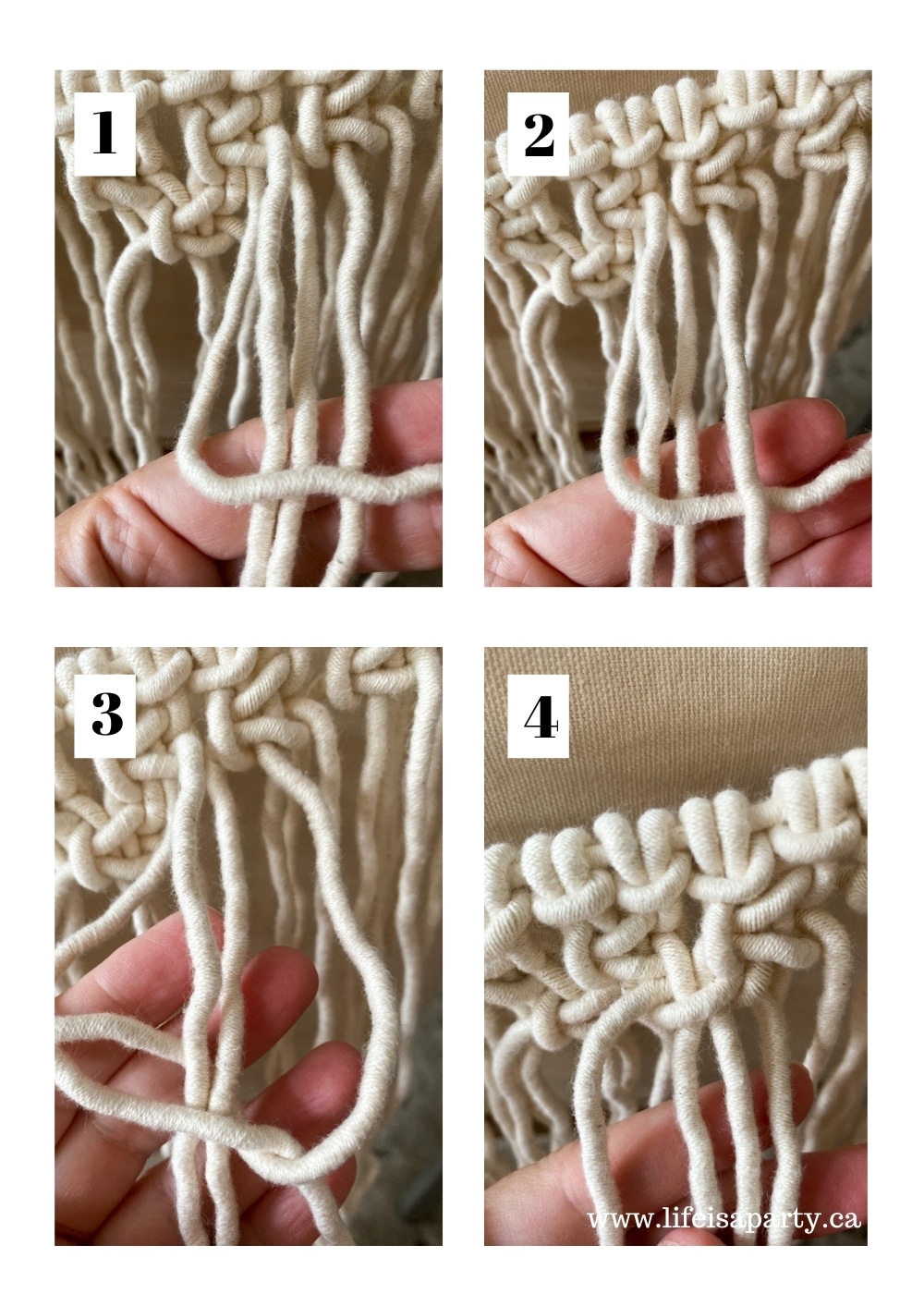 how to tie a macrame square knot