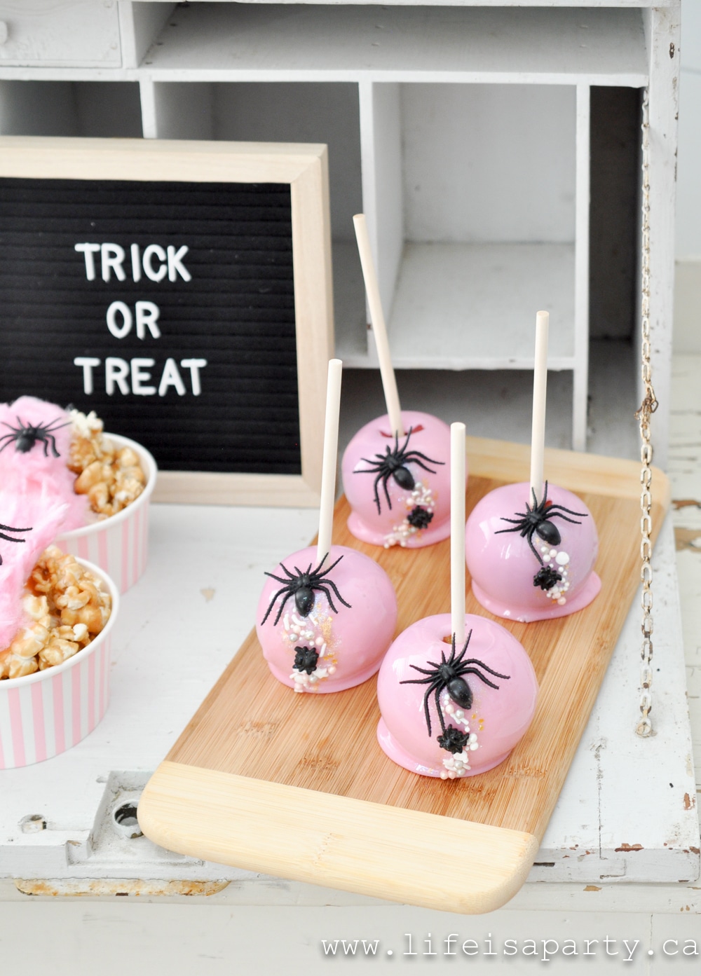 pink candy apples
