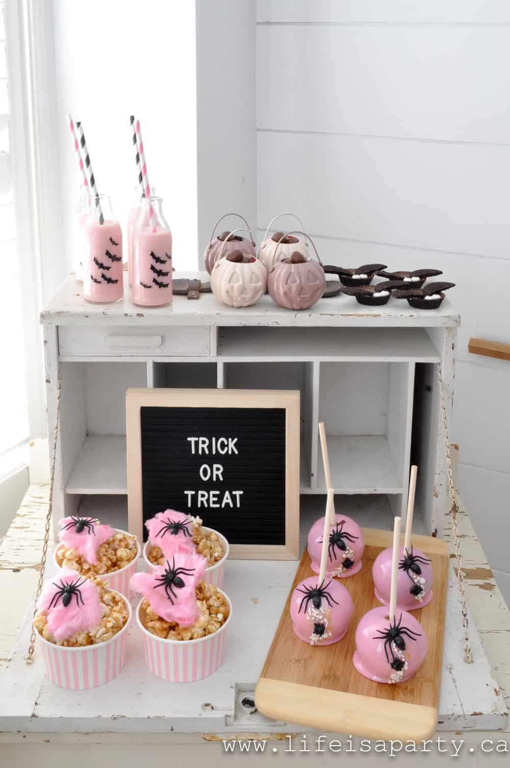 pink Halloween food snacks