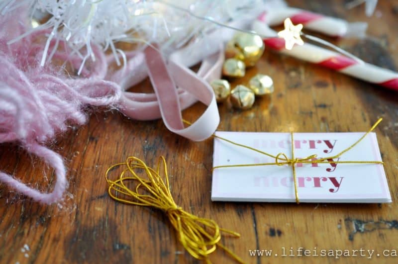 Free Printable Pink Christmas Gift Tag - Life is a Party