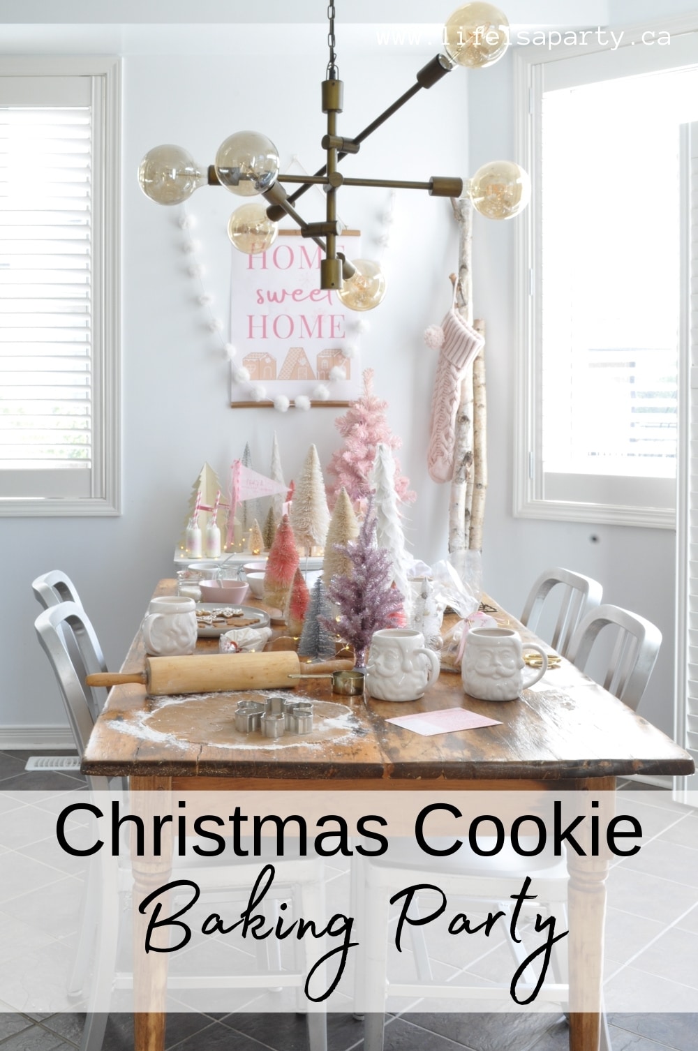 Christmas Cookie Baking Party: ideas and printables for a baking party, a Christmas cookie exchange, or a gingerbread house decorating party.