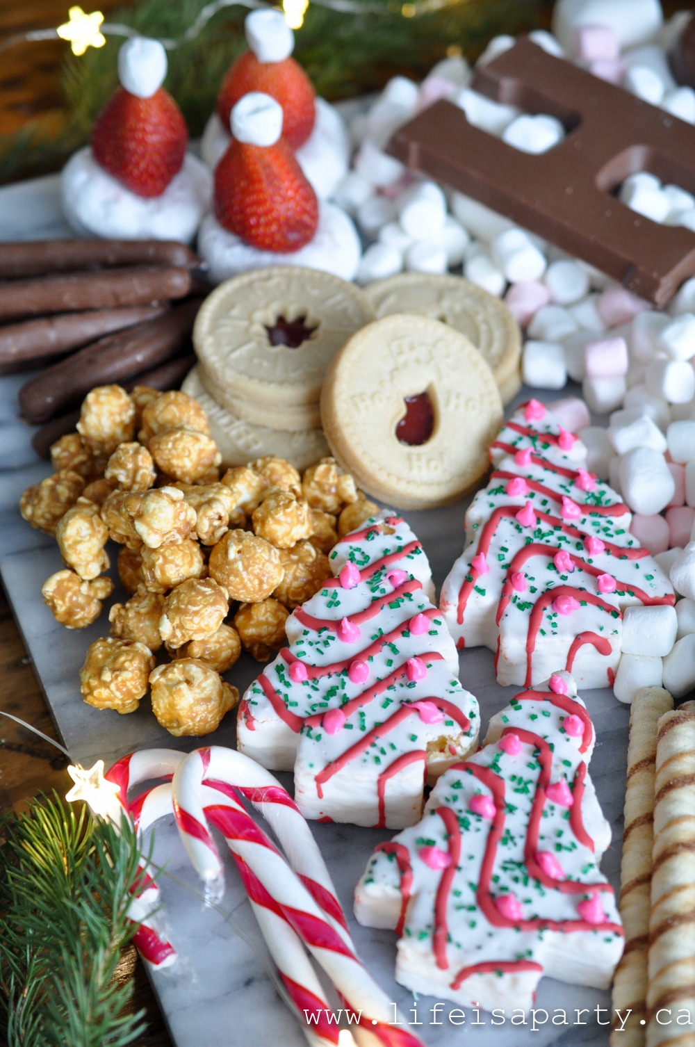 Christmas dessert snack board