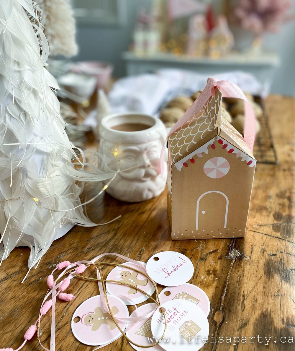 printable gingerbread house treat boxes