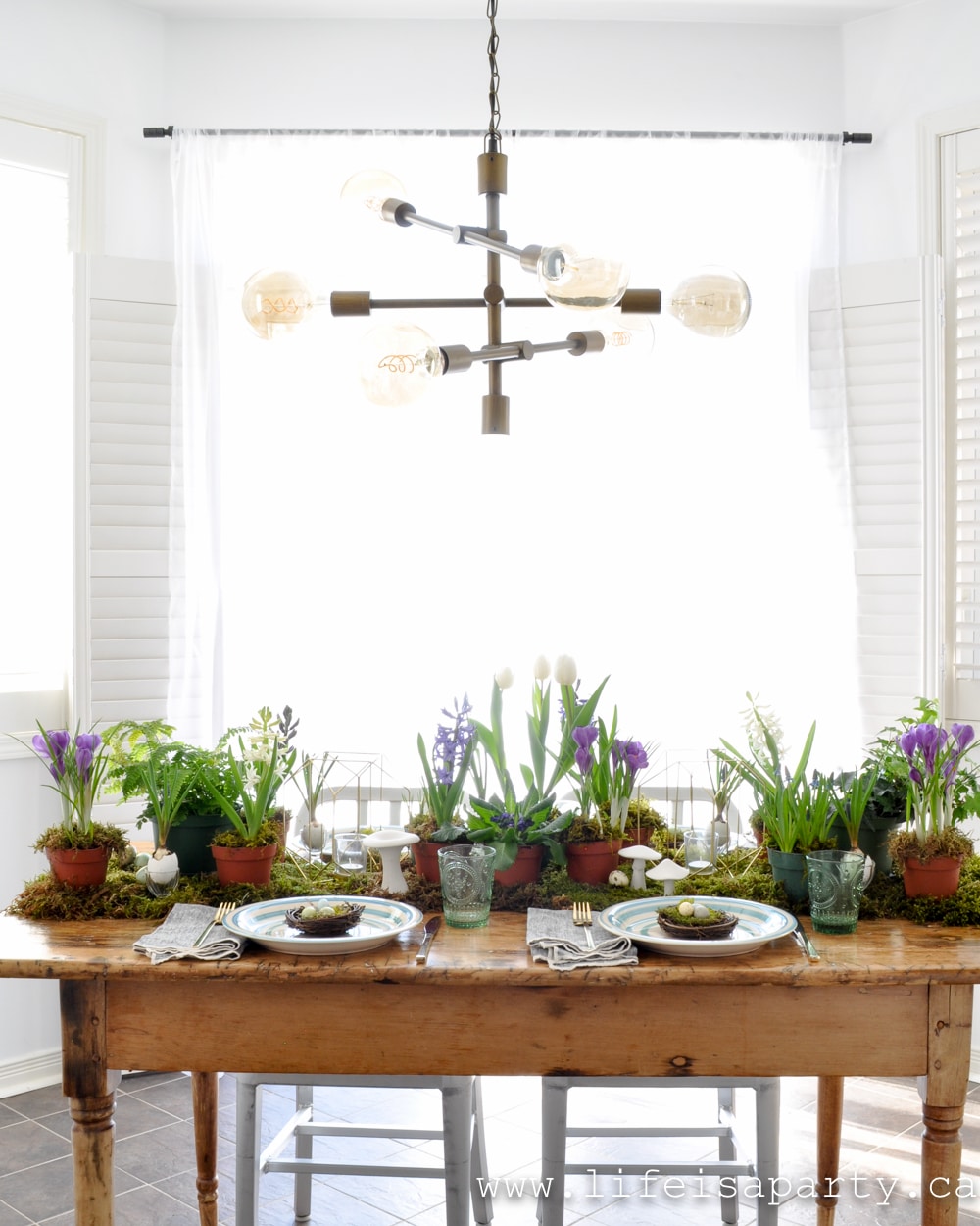 how to set a spring Easter table